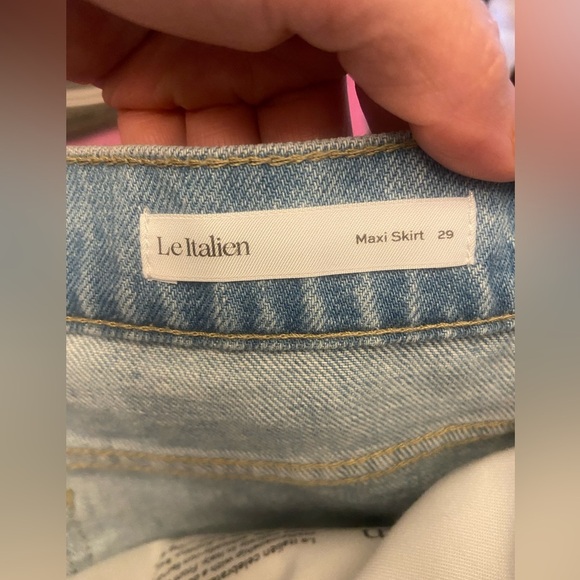 Frame Le italien denim front slit maxi shirt - Picture 6 of 12